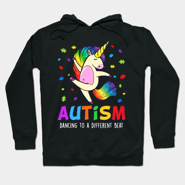 Autism awareness Dabbing unicorn puzzle piece kids Hoodie by Lorelaimorris